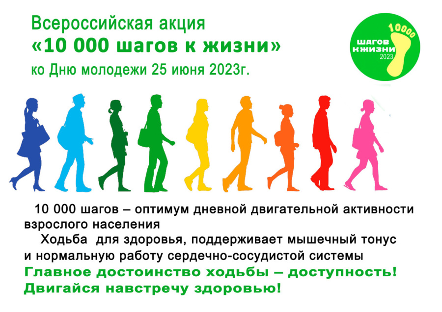 Поддержи Всероссийскую акцию 10 000 шагов к жизни!